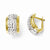 10k Yellow Gold w/Rhodium Diamond-cut Hinged Earrings