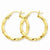 14k Yellow Gold Polished 3mm Twisted Hoop Earrings