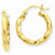 14k Yellow Gold Polished 3mm Twisted Hoop Earrings