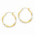 14k Yellow Gold Rhodium Diamond-cut 2.5mm Twisted Hoop Earrings