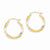 14k Yellow Gold Rhodium Diamond-cut 2.5mm Twisted Hoop Earrings