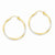 14k Yellow Gold Rhodium Diamond-cut 2.5mm Twisted Hoop Earrings