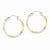 14k Yellow Gold Rhodium Diamond-cut 2.5mm Twisted Hoop Earrings