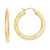 14k Yellow Gold Diamond-cut 4mm Round Hoop Earrings