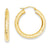 14k Yellow Gold Diamond-cut 4mm Round Hoop Earrings