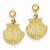 14k Yellow Gold Scallop Shell Dangle Post Earrings