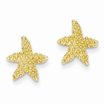 14k Yellow Gold Starfish Post Earrings