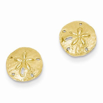 14k Yellow Gold S&dollar Post Earrings