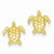 14k Yellow Gold Sea Turtle Post Earring, Jewelry Earrings
