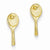 14k Yellow Gold Mini Tennis Racquet w/Ball Post Earrings