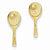 14k Yellow Gold Tennis Racquet w/Ball Post Earrings