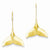 14k Whale Tail Wire Earrings