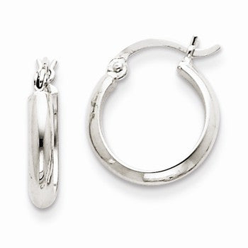 14k White Gold Polished Hoop Earring, Jewelry Earrings