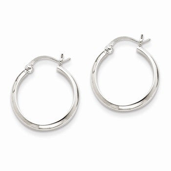 14k White Gold Polished Hoop Earring, Jewelry Earrings
