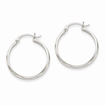 14k White Gold Polished Hoop Earring, Jewelry Earrings