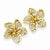 14k Yellow Gold Diamond-cut Filigree Plumeria Earrings