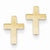 14k Yellow Gold Polished Cross Earrings