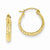 14k Yellow Gold Diamond-cut 2.8x15mm Hollow Hoop Earrings