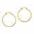 14k Yellow Gold Diamond-cut 2.8x30mm Hollow Hoop Earrings
