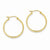 14k Yellow Gold Diamond-cut 2.8x25mm Hollow Hoop Earrings