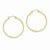 14k Yellow Gold Diamond-cut 2.8x37mm Hollow Hoop Earrings