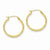 14k Yellow Gold Diamond-cut 3.5x22mm Hollow Hoop Earrings
