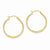 14k Yellow Gold Diamond-cut 3.5x28mm Hollow Hoop Earrings