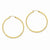 14k Yellow Gold Diamond-cut 3.5x46mm Hollow Hoop Earrings
