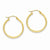 14k Yellow Gold Knife Edge Diamond-cut 2.5x25mm Hollow Hoop Earrings