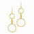 14k Yellow Gold 3 Circle Dangle Wire Earrings