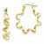 14k Yellow Gold Fancy Spiral Hoop Earrings