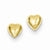 14k Yellow Gold Heart Post Earrings