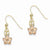 14k Two-tone Fancy Plumeria Dangle Earrings