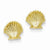 14k Yellow Gold Scallop Shell Post Earrings