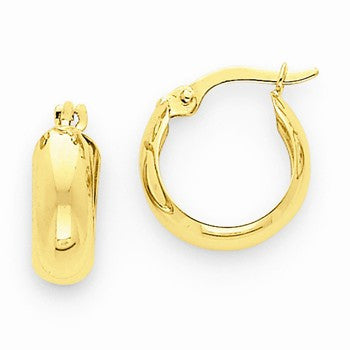 14k Yellow Gold Polished 4.75mm Round Hoop Earrings