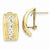 14k Yellow Gold Polished Rhodium Omega Back Post Earrings