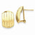 14k Yellow Gold Polished Ribbed Omega Back Post Earrings