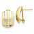 14k Yellow Gold Rhodium Ribbed Omega Back Post Earrings