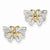 14k Yellow Gold Rhodium Butterfly Post Earrings