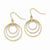 14k Tri-Color Circle Dangle Earrings