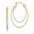 14k Yellow Gold Two Tone Lightweight Hoop Earrings