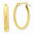 14k Yellow Gold Oval Knife-edge Hoop Earrings