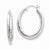14k White Gold Diamond-cut Polished Oval Hoop Earring, Jewelry Earrings