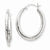 14k White Gold Diamond-cut Polished Oval Hoop Earring, Jewelry Earrings