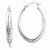 14k White Gold Diamond-cut Polished Oval Hoop Earring, Jewelry Earrings