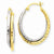14k Two-tone Diamond-cut Polished Oval Hoop Earring, Jewelry Earrings