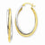 14k Two-tone Diamond-cut Polished Oval Hoop Earring, Jewelry Earrings