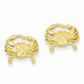 14k Yellow Gold Crab Post Earrings