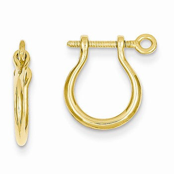 14k Yellow Gold Shackle Link Screw Earrings