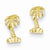 14k Yellow Gold Diamond-cut Palm Tree Earrings
